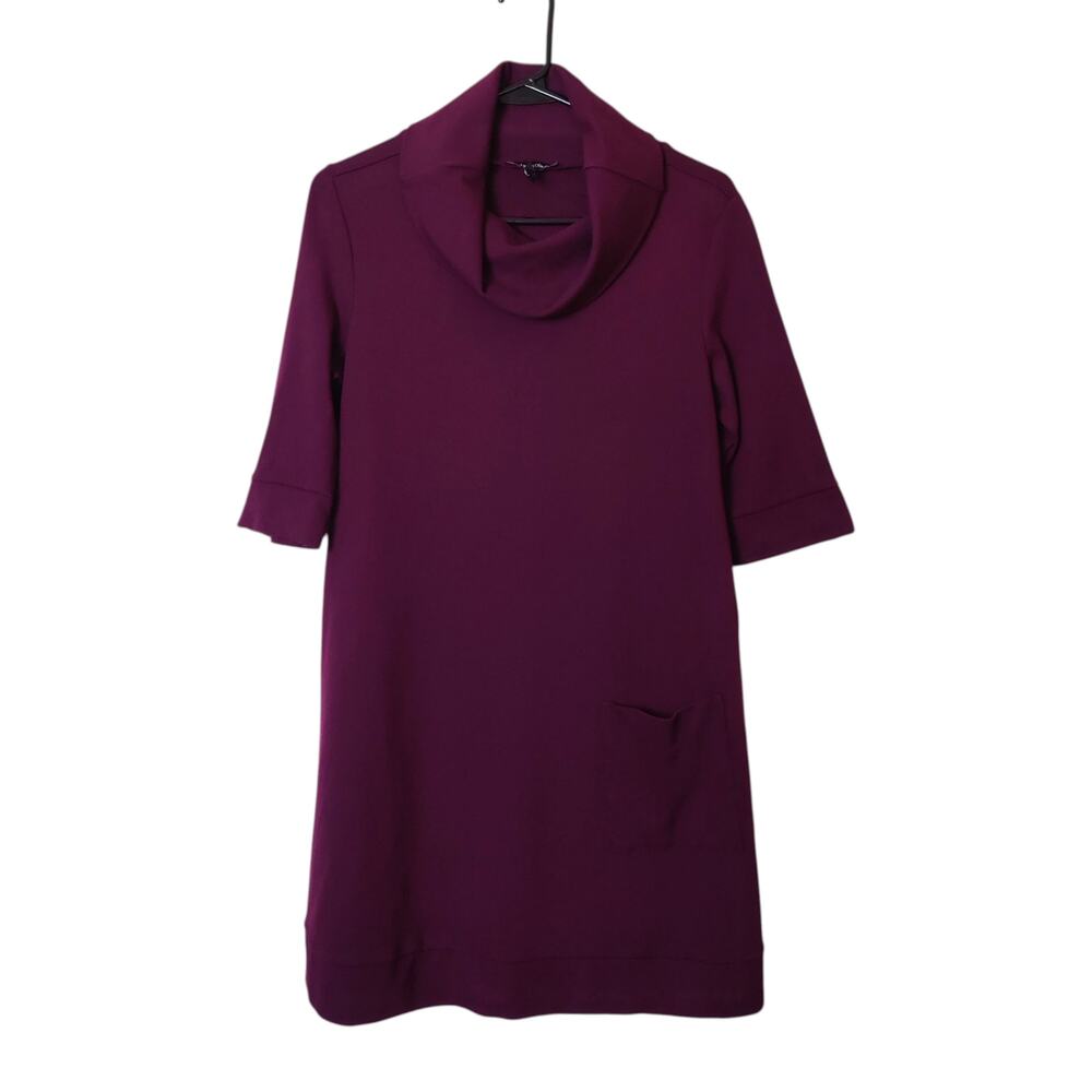 Isabella Oliver Maternity Turtleneck Tunic Dress Eggplant Purple Small Lagenlook